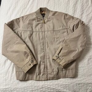 Vintage Sears Oakbrook‎ Sportswear Tan Harrington Jacket Men 42 Bomber Talon Zip